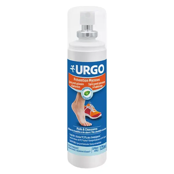 URGO Spray Prévention mycoses Assainit et protège les pieds et chaussures 125ml