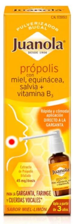 Juanola Spray Contre la Toux d'Échinacée Miel Propolis Sauge B3 30 ML