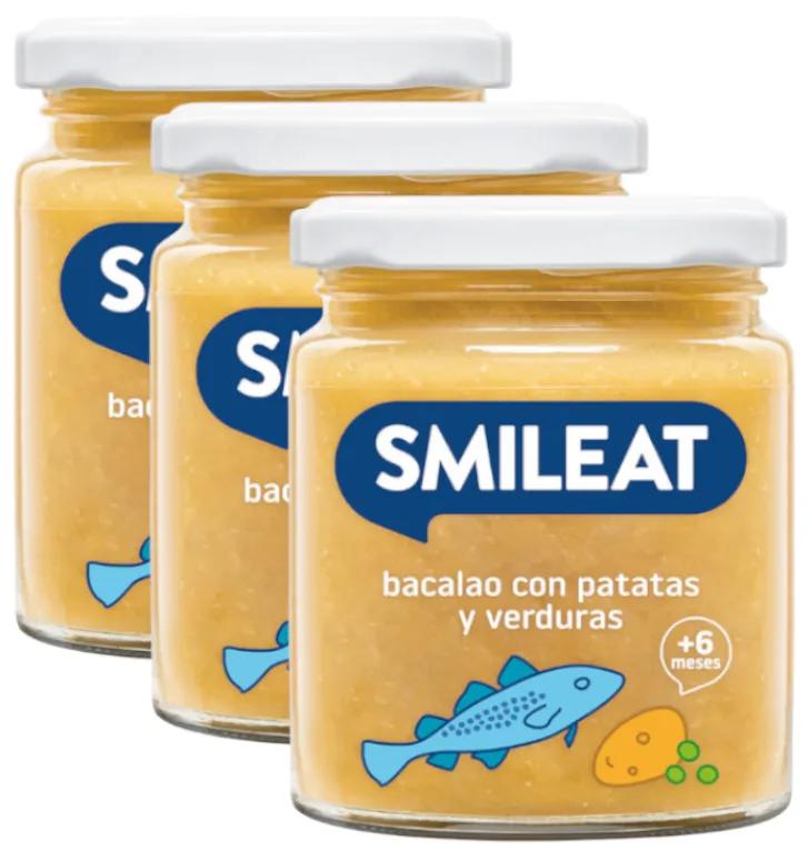 Smileat Pot de légumes, pommes de terre et morue bio +6 mois 3x230 gr