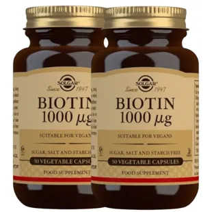Solgar Biotina 1000mg 2x50 Cápsulas Vegetais