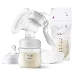 Conjunto de bomba tira leite manual individual Philips Avent Tecnologia Natural Motion + acessórios