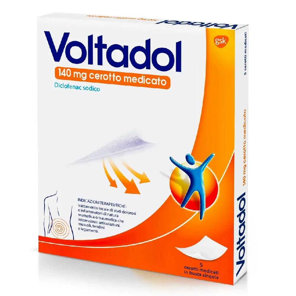 Voltadol Antinfiammatorio 140mg Diclofenac Dolori Muscolari Mal di Schiena 5 Cerotti Medicati