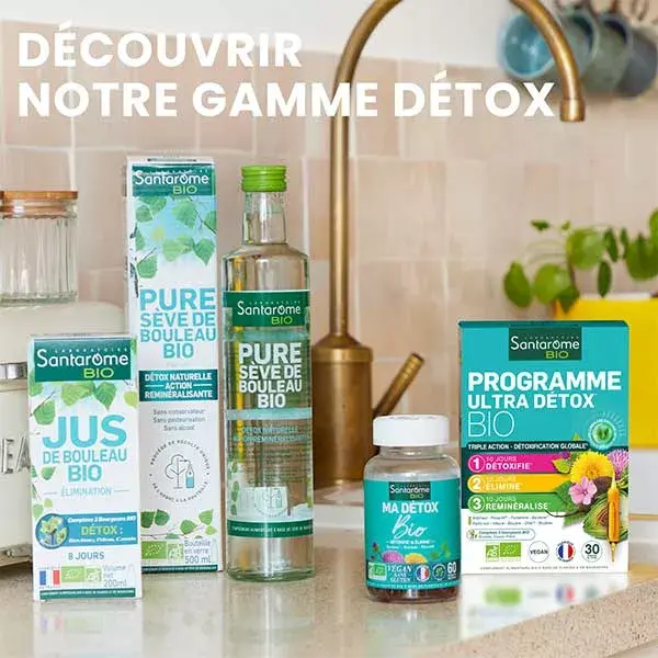 Santarome Bio - Jus de Bouleau Bio - Draine & Détoxifie - 200ml