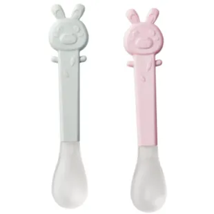 Saro Soft Tip Spoon Set Mint/Pink 2 units