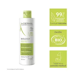 A-Derma Biology Lait Démaquillant Dermatologique Hydra-Nettoyant Bio 400ml