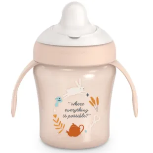 Suavinex Wonderland Pink Training Cup with Tear-Resistant Rigid Spout +6m 200 ml