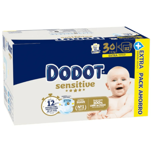 Dodot Sensitive Diapers T3+ (7-11 Kg) 112 units