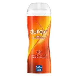 Durex Gel Massage Lubrifiant Sensuel à Base d'Eau 2 en 1 - Ylang Ylang - 200ml