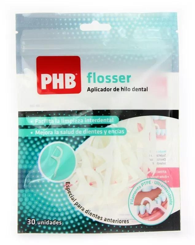 PHB Flosser PTFE Aplicador Hilo Dental Desechable 30 uds