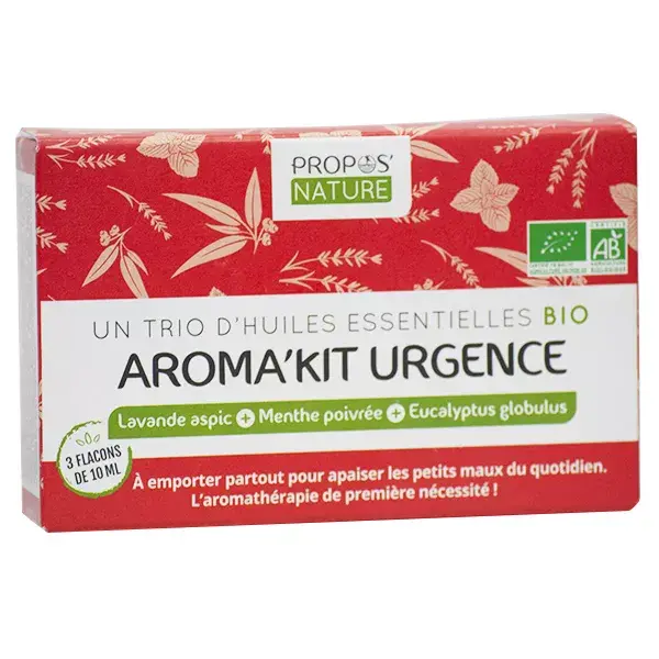 Propos' Nature Trio of Organic Essential Oils Aroma'Kit Urgence