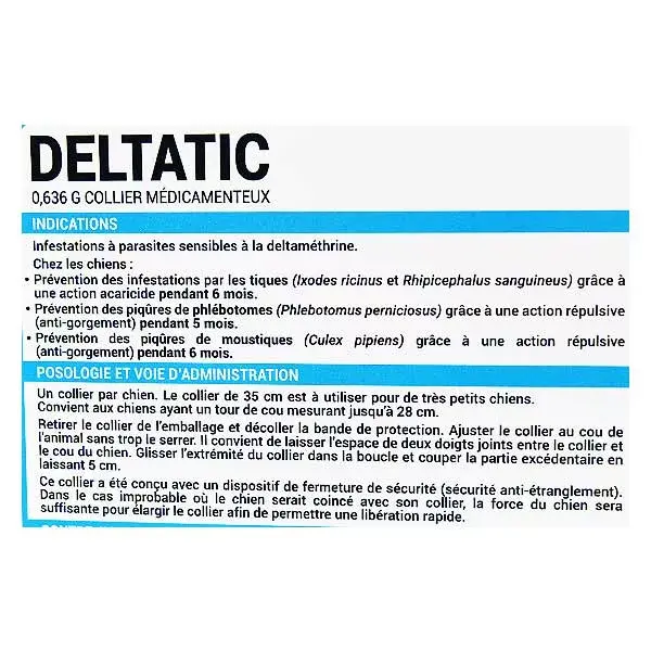 Biocanina Deltatic Collier Antiparasitaire Externe Très Petit Chien -5kg