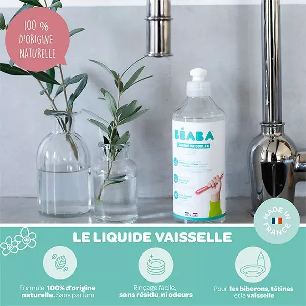 Béaba Nettoyants Liquide Vaisselle Sans Parfum Lot de 2 x 500ml
