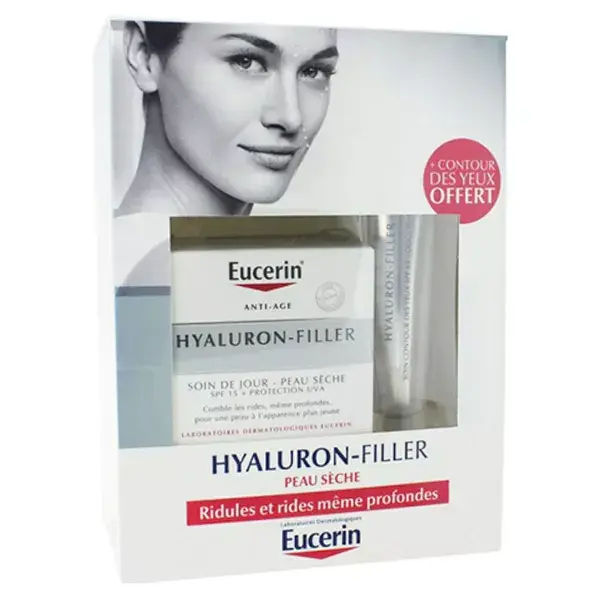 Eucerin Hyaluron Filler Día Pieles Normales Mixtas 50 ml+ Hyaluron Filler Ojos 15 ml  Gratis