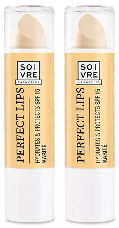 Soivre Perfect Lips Baume à lèvres au karité SPF15 2 unités