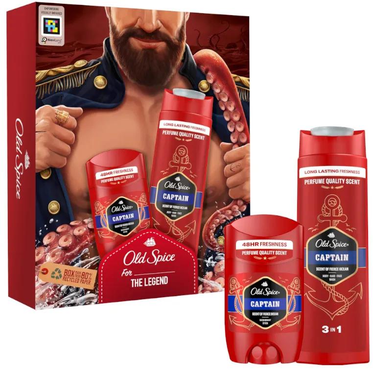 Old Spice Dark Captain Deodorant 50 ml + Douchegel 250 ml