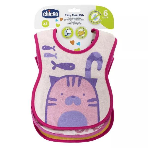 Chicco Mealtime Decorated Bib +6m Pink 3 units