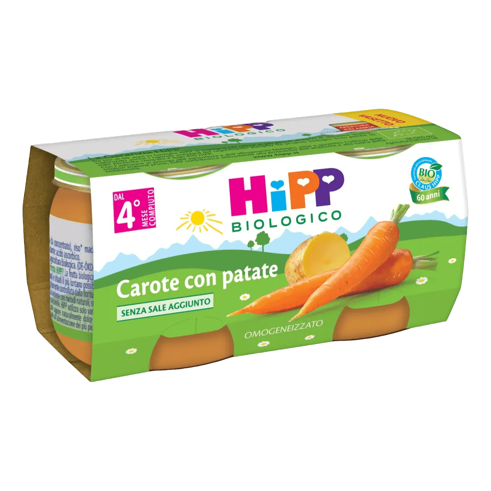 Hipp Biologico Omogeneizzato Carota e Patate 2 x 80 g