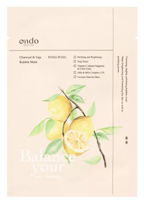 Ondo Beauty 36.5 Houtskool & Yuja Bubble Mask 1 st