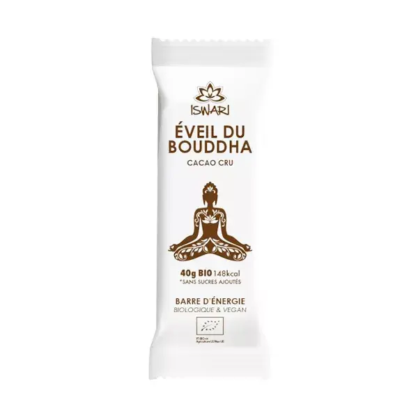 Iswari Eveil du Bouddha Barra Enérgica Bio Cacao Crudo 40g 