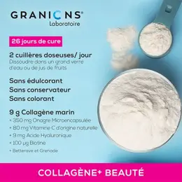 Granions Beauté + Collagène Marin, Acide Hyaluronique - Goût Fruits Rouges 260g