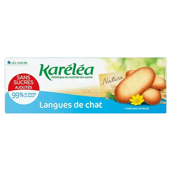 Karéléa Biscuits Sans Sucres Ajoutés Langues de Chat 100g