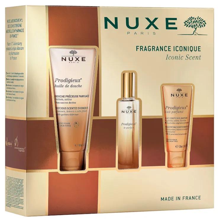 Nuxe chest Christmas oil Huile prodigious 0ml shower oil 0ml candle prodigious 70gr