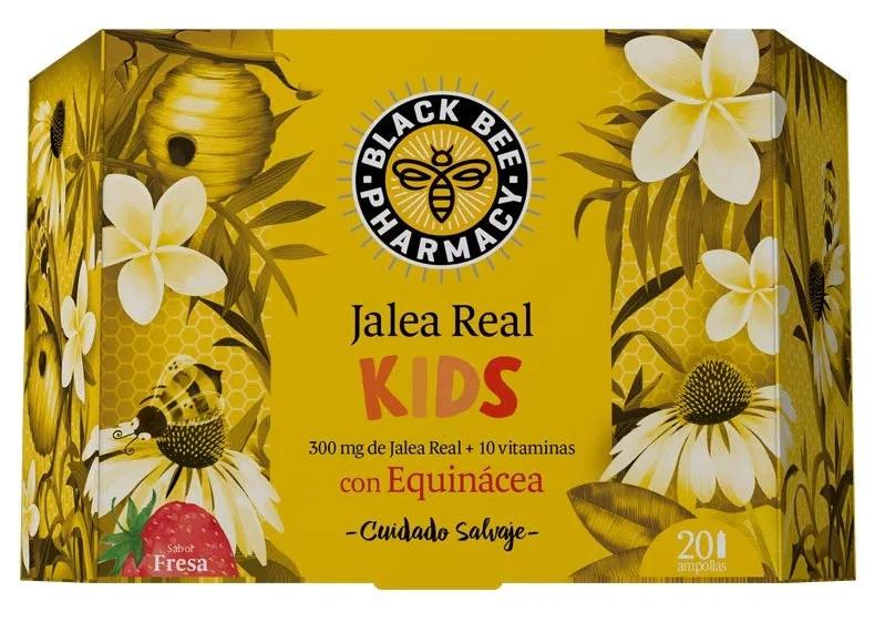 Gelée Royale Kids à l'Echinacée Arôme Fraise Abeille Noire 20 Ampoules