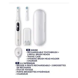 Oral-B iO 6N Brosse À Dents Électrique Blanche connectée Bluetooth 2 Brossettes 1 Étui De Voyage