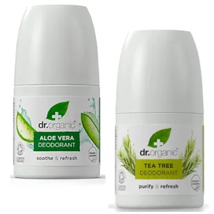 Dr. Organic Organic Aloe Vera Deodorant 50ml + Organic Tea Tree Deodorant 50ml