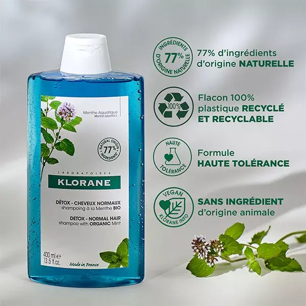 Klorane Aquatic Mint Anti-Pollution Shampoo 400ml