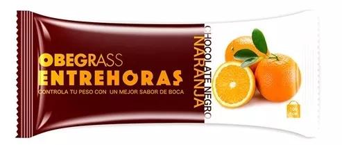 Actafarma Obegrass Barrita Entrehoras Chocolate Negro y Naranja 30 gr