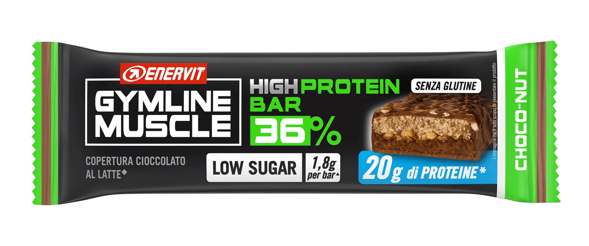 Enervit Gymline High Protein Barretta Proteica 36% Gusto Cioccolato e Nocciola 1 Barretta da 55 gr