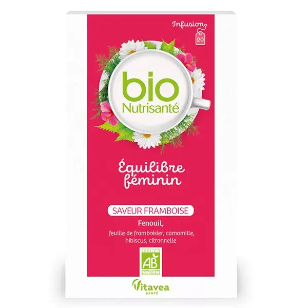 Vitavea BioNutrisanté - Infusion Équilibre Féminin - Saveur Framboise - 20 sachets