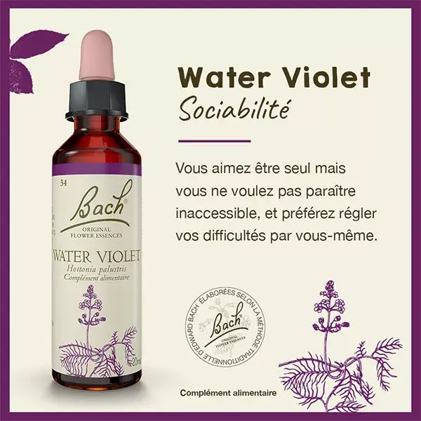 Flores de Bach 34 violeta de agua - violeta 20ml de agua