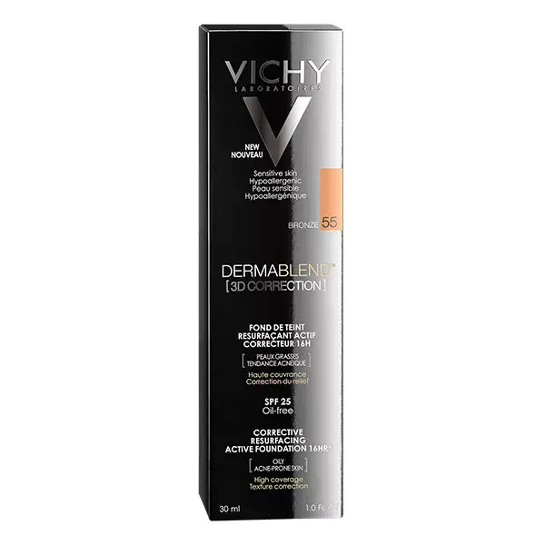 Vichy Dermablend 3D Correction Base de Maquillaje Rejuvenecedora -55 Tono Bronce 30ml