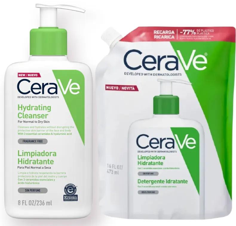 CeraVe Hydraterende Reiniger 473 ml + Navulling