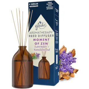 Glade Aromathérapie Zen Lavande et Bois de Santal 8 Sticks 80 ml