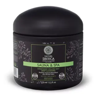 Natura Siberica Körperpeeling mit salzbasiertem Zedernholz-Sauna-Spa 370 ml