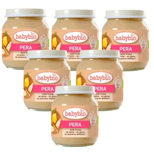 Babybio Pear Jar +4m 6x130 gr