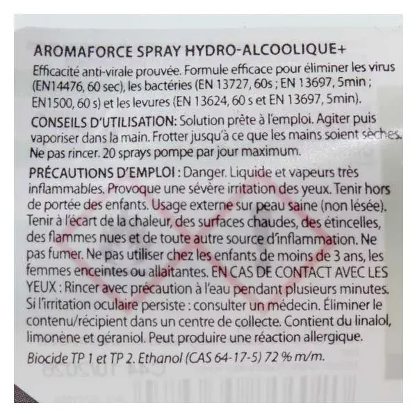 Pranarom Spray Hydro Alcoolique Bio 30ml