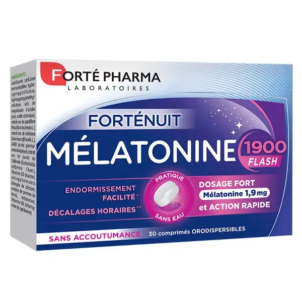Forté Pharma Mélatonine 1900 Flash - Sommeil & Endormissement 30 comprimés