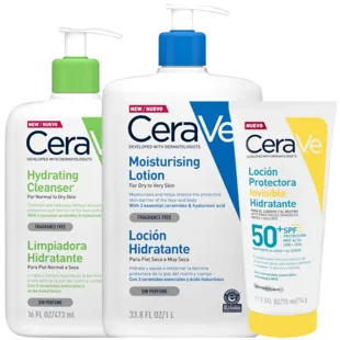 CeraVe Moisturizing Cleanser 473 ml + Moisturizing Lotion 976 ml + SPF50+ Lotion 75 ml