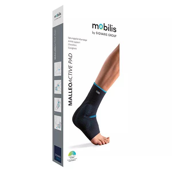 Sigvaris Mobilis MalleoActive Pad Supporto Propriocettivo per Caviglia Destra Taglia XL Blu Grigio