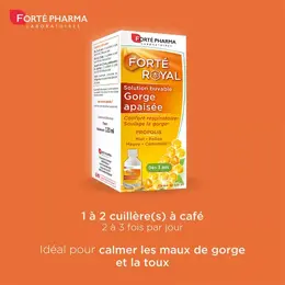 Forté Pharma Forté Royal Sirop Gorge Apaisée Propolis Miel dès 3ans Flacon 120ml