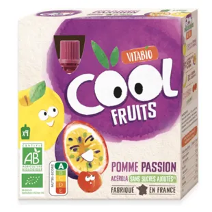 Vitabio Cool Fruits Pomme et Fruit de la Passion 4x90 gr