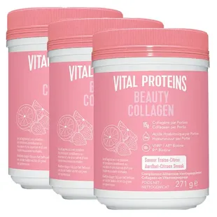 Vital Proteins Beauty Collagen Collagene, Acido Ialuronico Fragola/Limone 271 g - Confezione da 3