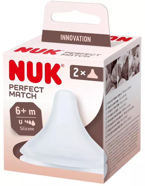 Nuk Perfect Match universele siliconen spenen +6m 2 stuks