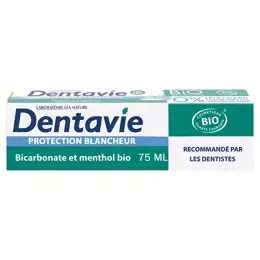 Dentavie Dentifrice Protection Blancheur Bicarbonate et Cristaux de Menthol Bio 75ml