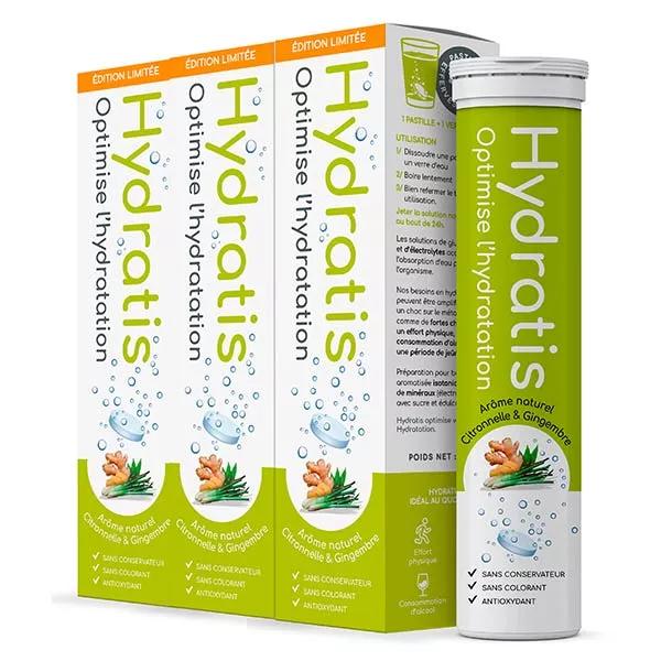 Solución Hidratante Hydratis Hierba Limón Jengibre 3 x 20 comprimidos