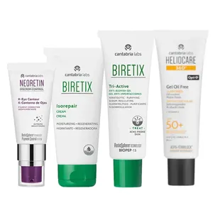 Anti-acne routine for oily or combination skin with eye contour and dark circle concealer